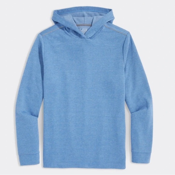 NWT Vineyard Vines Bluffs Hoodie OTG Blue M Men's Spinnaker Houndstooth Pullover